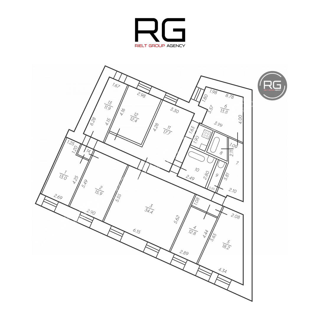   7 окон на Фонтанку!, 176.2 кв.м. 