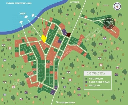   Участок у озера, первая линия!, 9.3 соток 